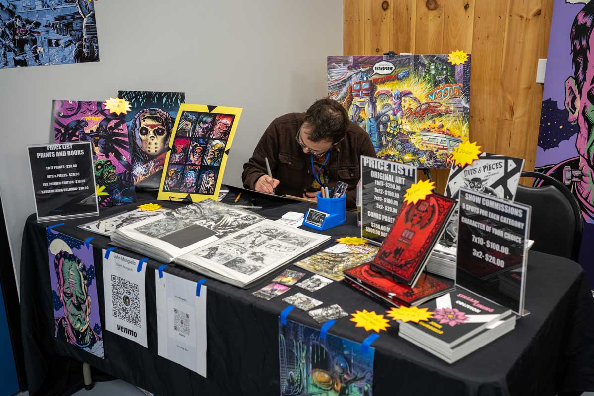 Event setup and activity inside the Vineland Convention Center